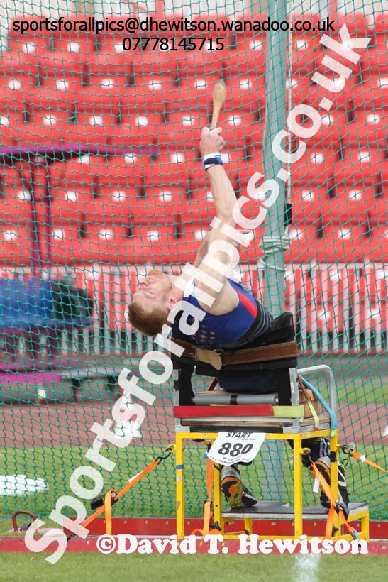 Stephen Miller MBE, seated club, North Eastern Track and Field Champs, Gateshead Stadium. Photo: David T. Hewitson/Sports for All Pics